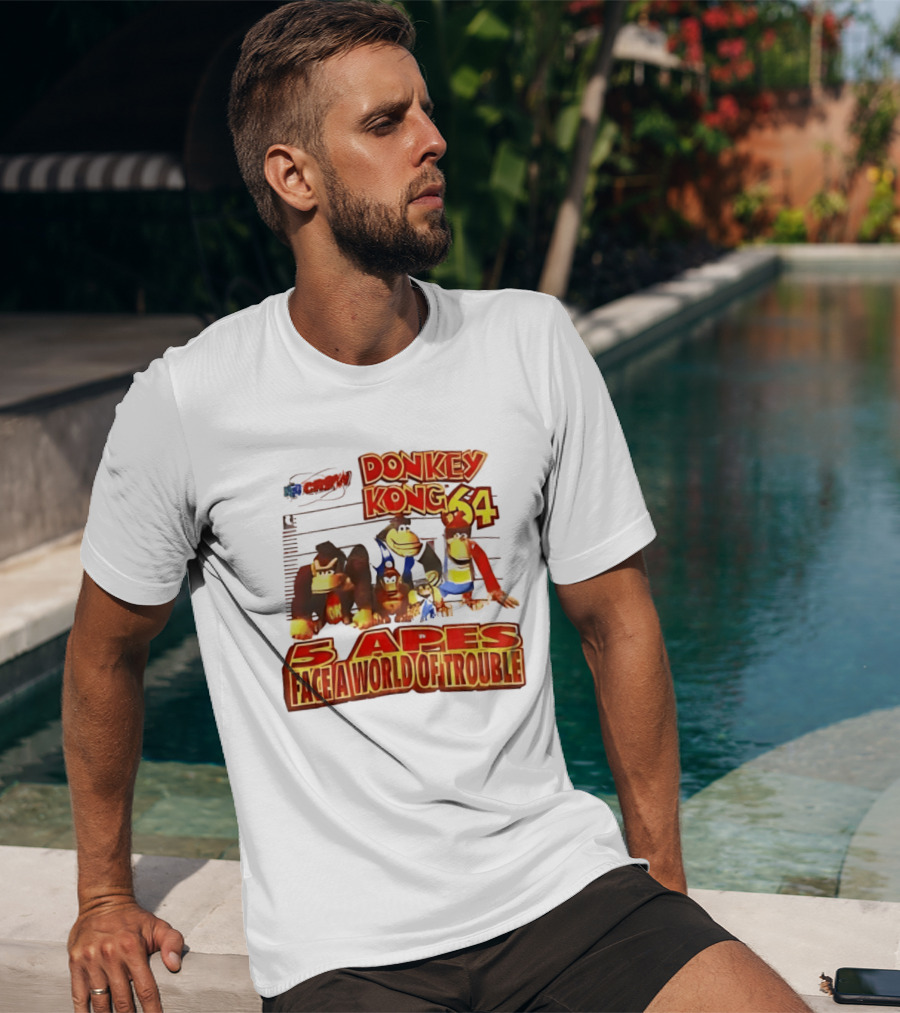 Donkey Kong 64 Five Apes Face A World Of Trouble T-Shirt