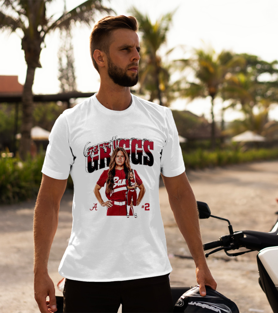 Gerritt Griggs Alabama Softball Player Red Uniform Number 2 T-Shirt