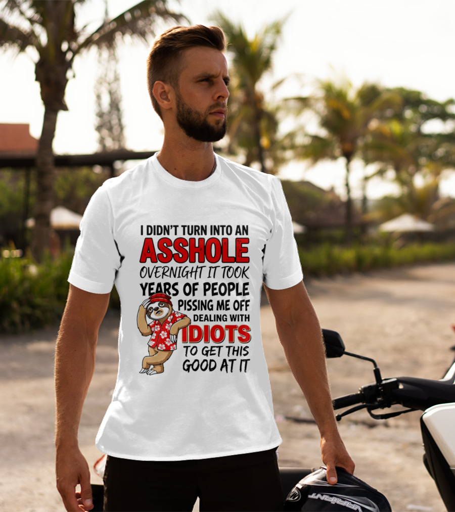 I Didn't Turn Into An Asshole Overnight Sloth Dealing With Idiots Pissing Me Off T-Shirt
