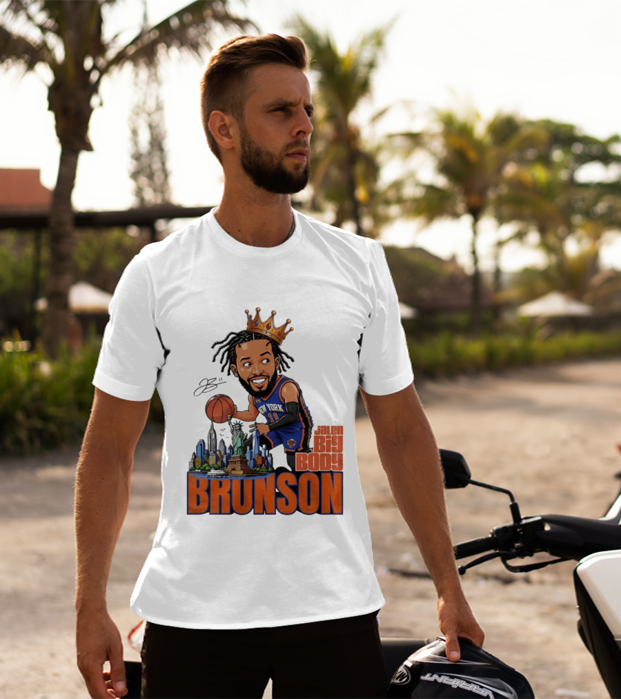 Jalen Brunson New York Knicks Big Body Crown Basketball Skyline Statue Of Liberty T-Shirt