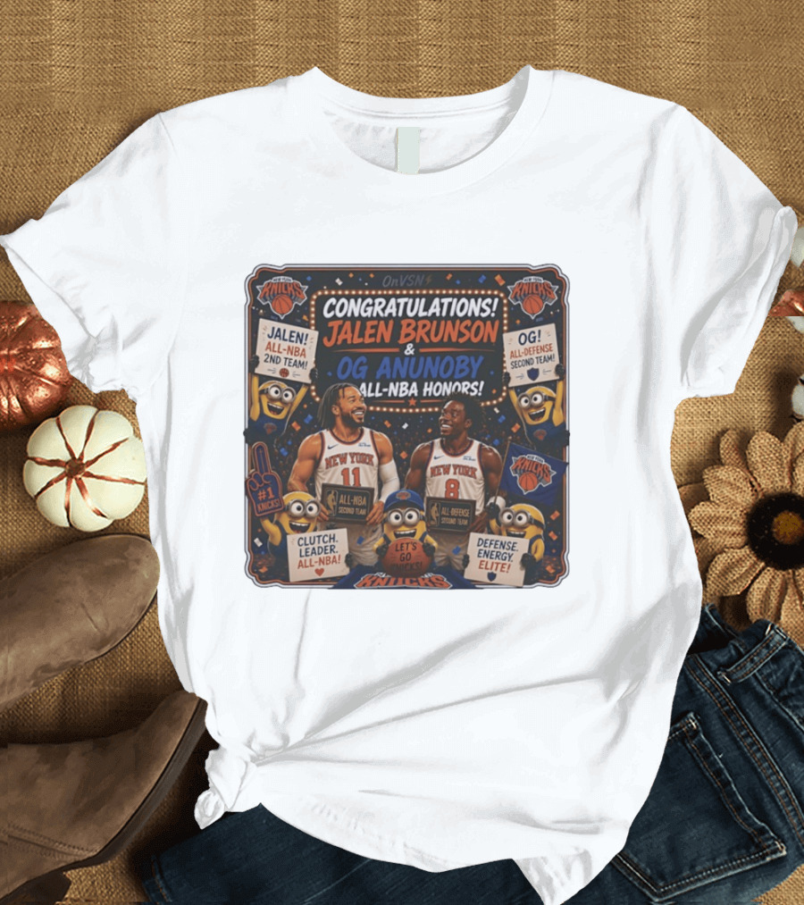 Congratulations Jalen Brunson OG Anunoby New York Knicks AllNBA Honors Second Team T-Shirt
