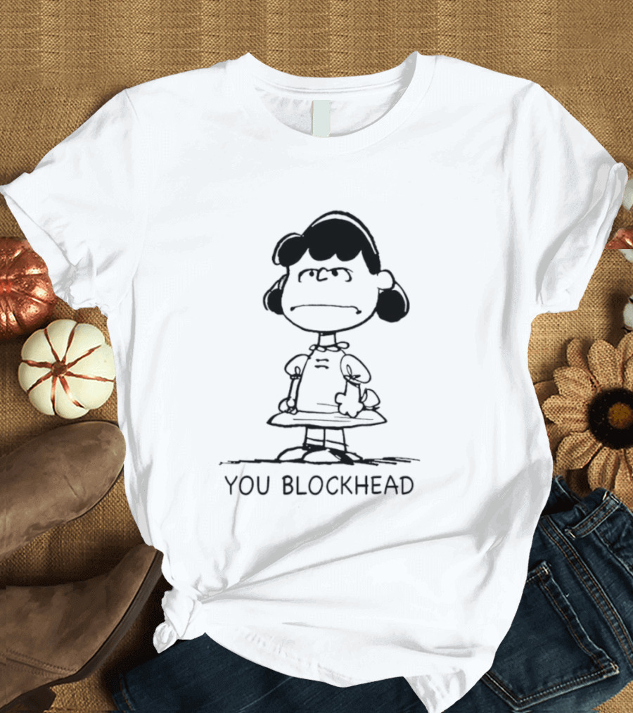 Lucy Peanuts You Blockhead Classic Comic T-Shirt