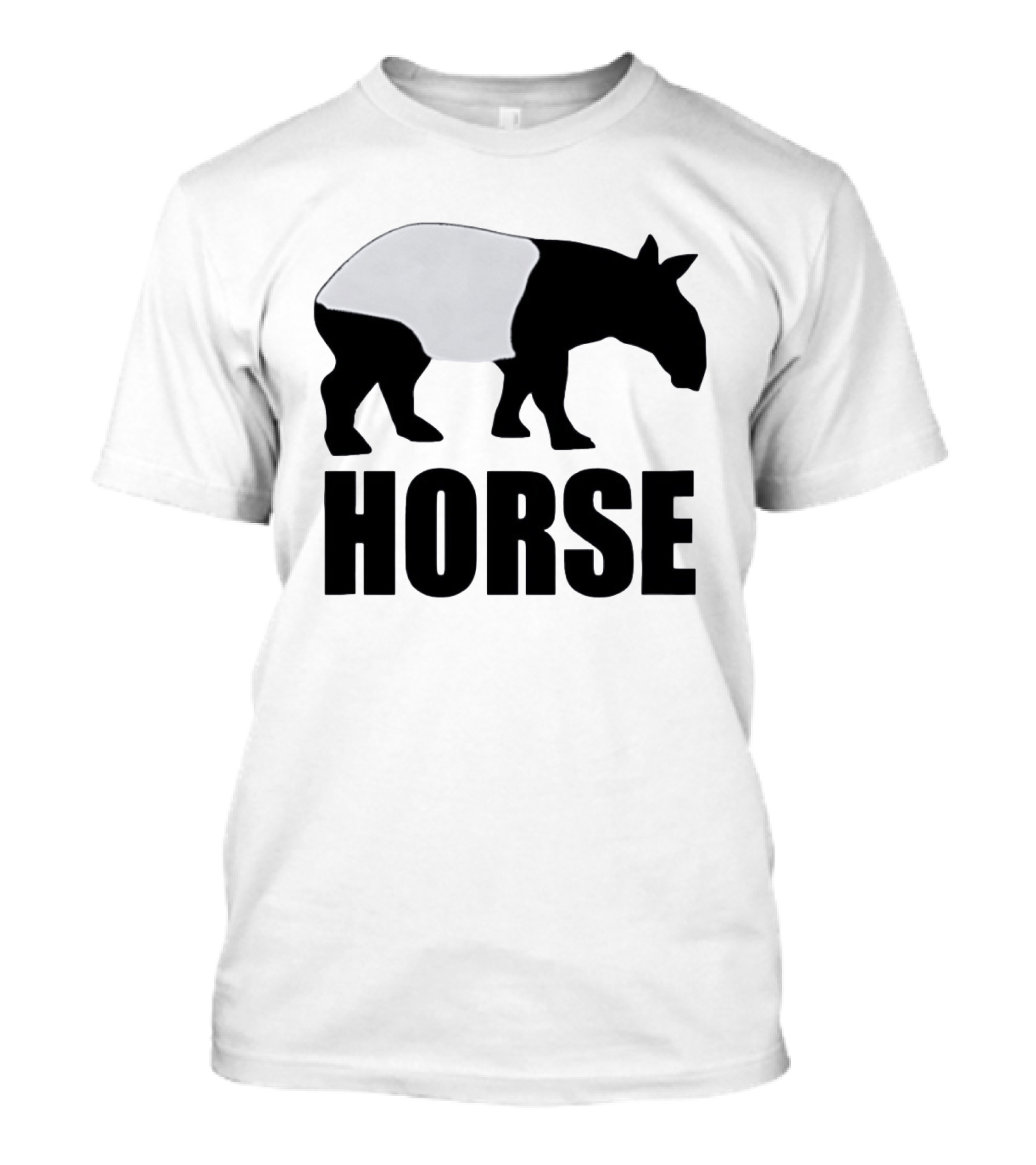 Mislabeled Animal Tapir Silhouette With Horse Text Optical Illusion T-Shirt