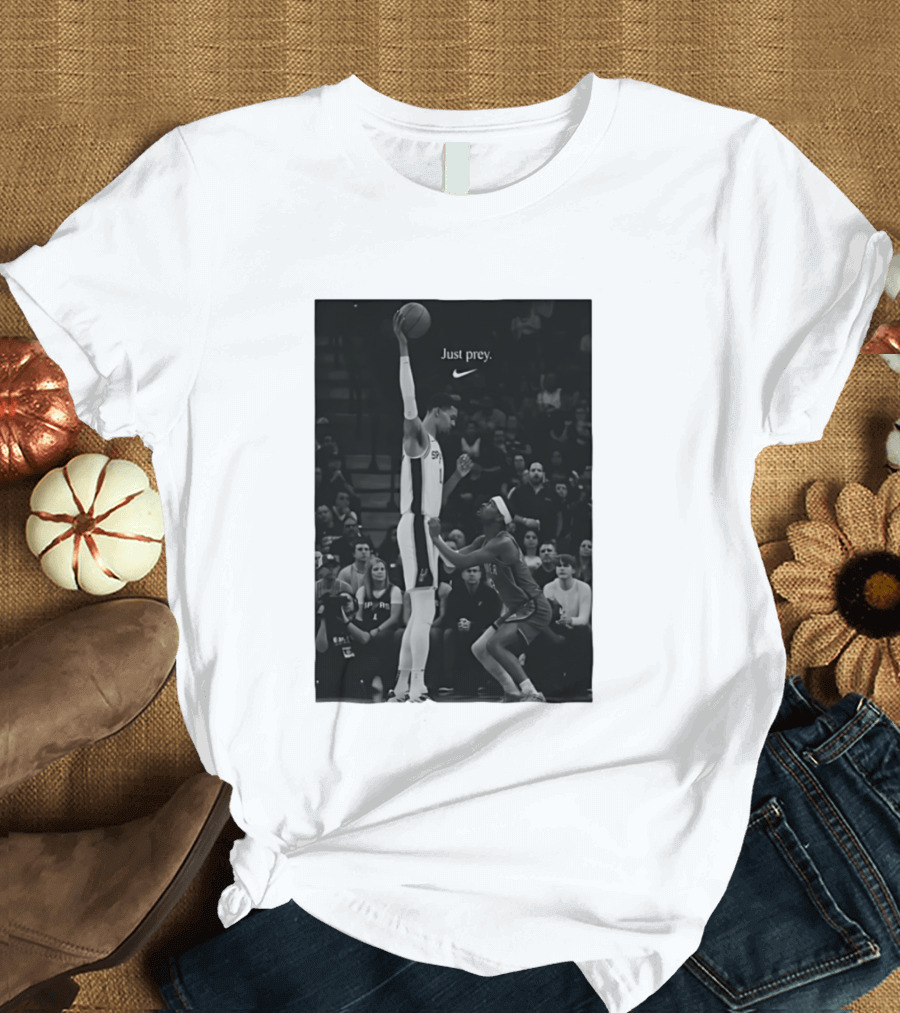Victor Wembanyama San Antonio Spurs Just Prey Basketball Swoosh T-Shirt