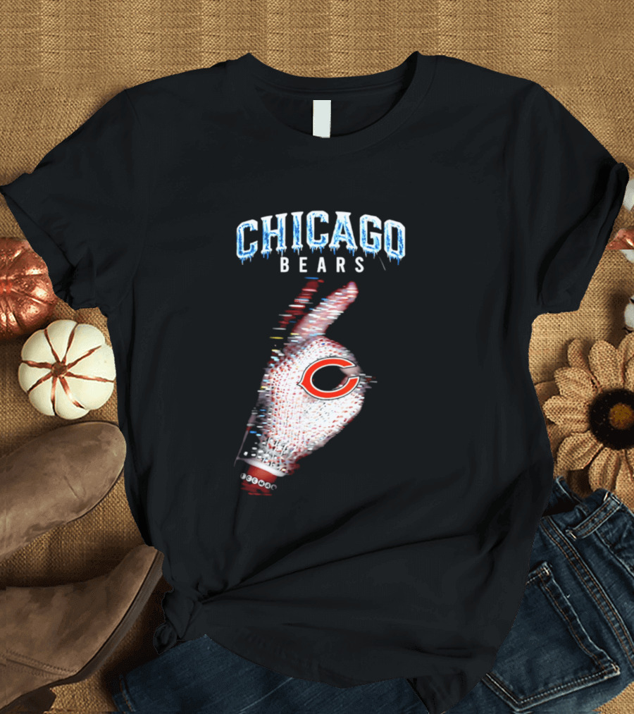 Chicago Bears Iceman 2026 Glitch Effect Football T-Shirt