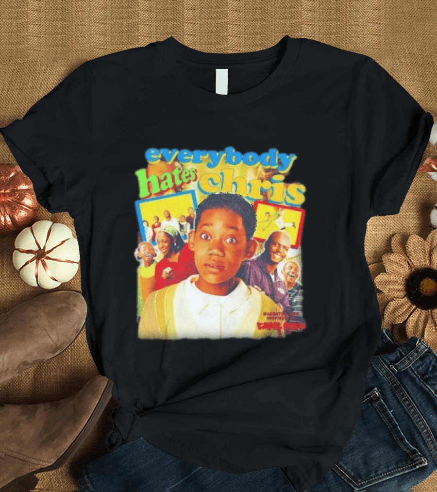 Everybody Hates Chris Show Characters Collage Colorful T-Shirt