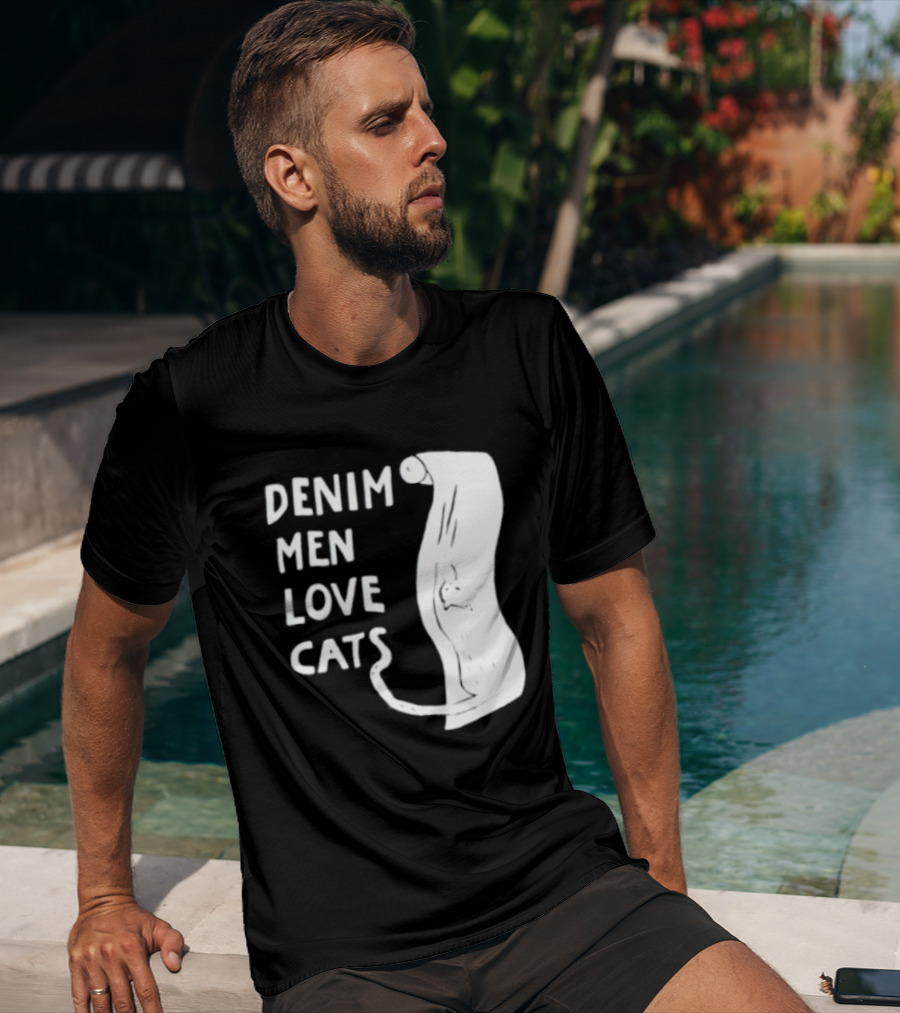 Denim Men Love Cats Fashion T-Shirt