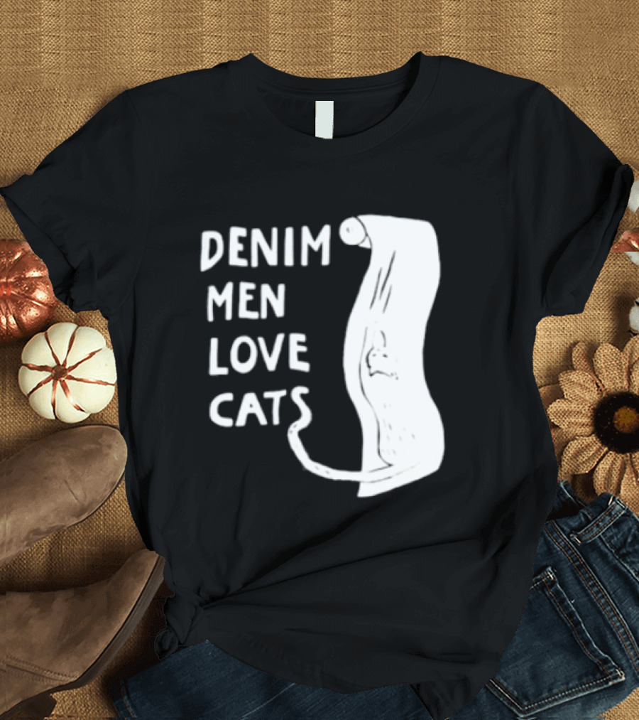 Denim Men Love Cats Fashion T-Shirt
