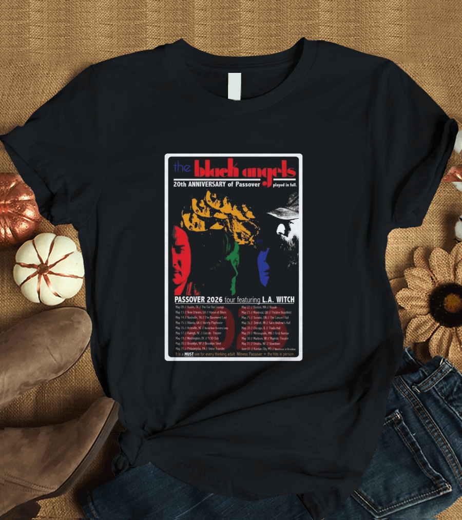 The Black Angels 20th Anniversary Passover 2026 Tour Featuring L.A. Witch T-Shirt
