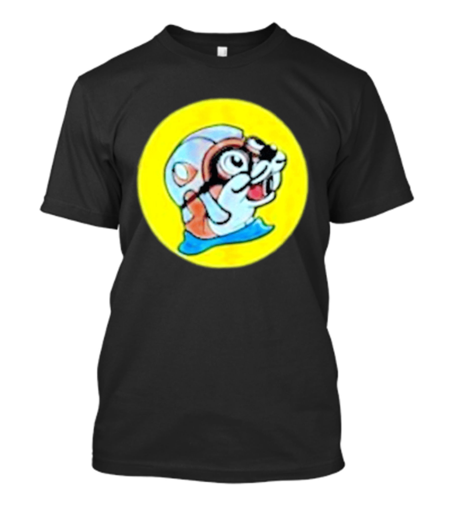 Gloopy Industries The Aquabeaver Cartoon Style Helmet And Water Circle T-Shirt