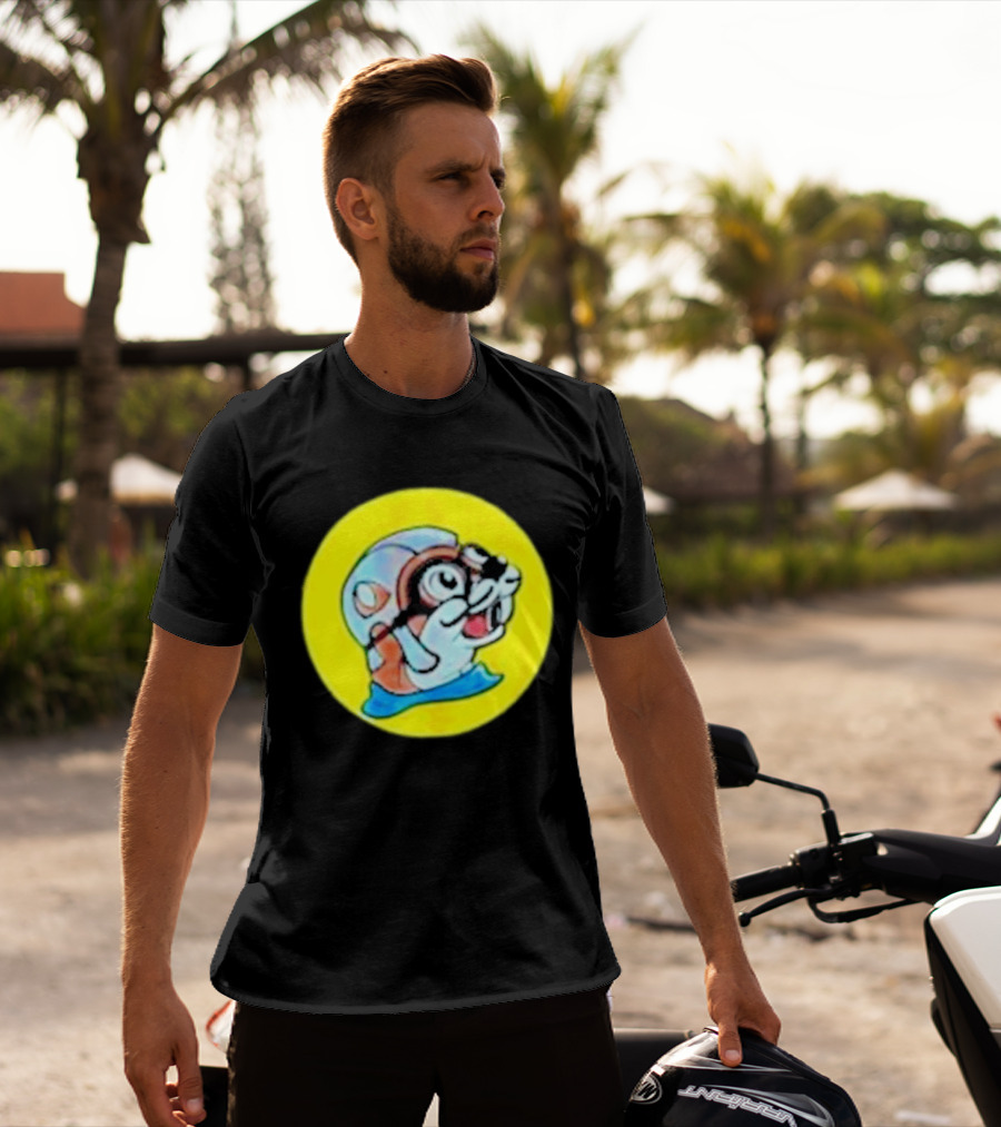 Gloopy Industries The Aquabeaver Cartoon Style Helmet And Water Circle T-Shirt