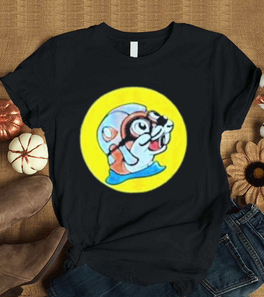 Gloopy Industries The Aquabeaver Cartoon Style Helmet And Water Circle T-Shirt