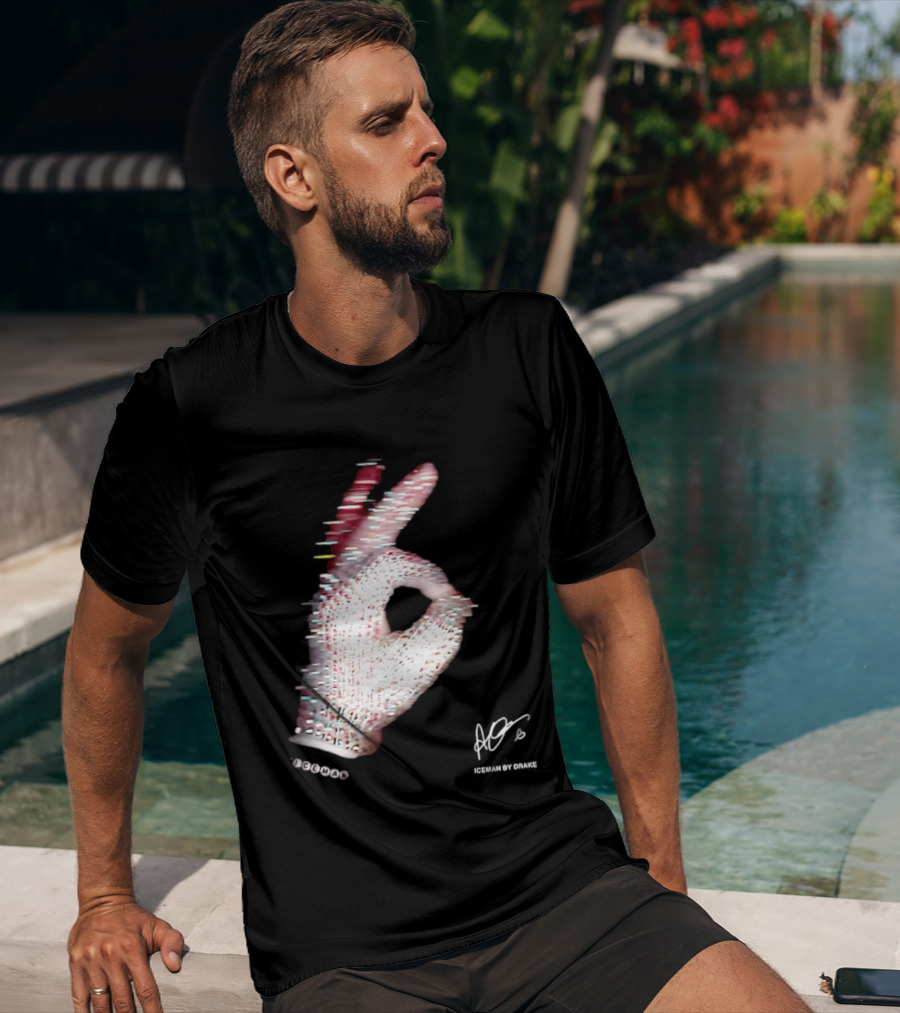 Iceman Hand Gesture By Drake Sign With Rhinestones T-Shirt