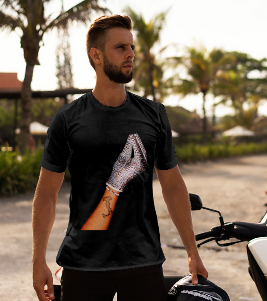 Mademan Italia Drake IceMan Glitter Glove Tattoo T-Shirt