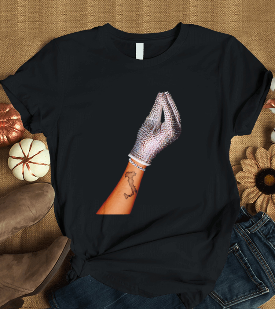 Mademan Italia Drake IceMan Glitter Glove Tattoo T-Shirt