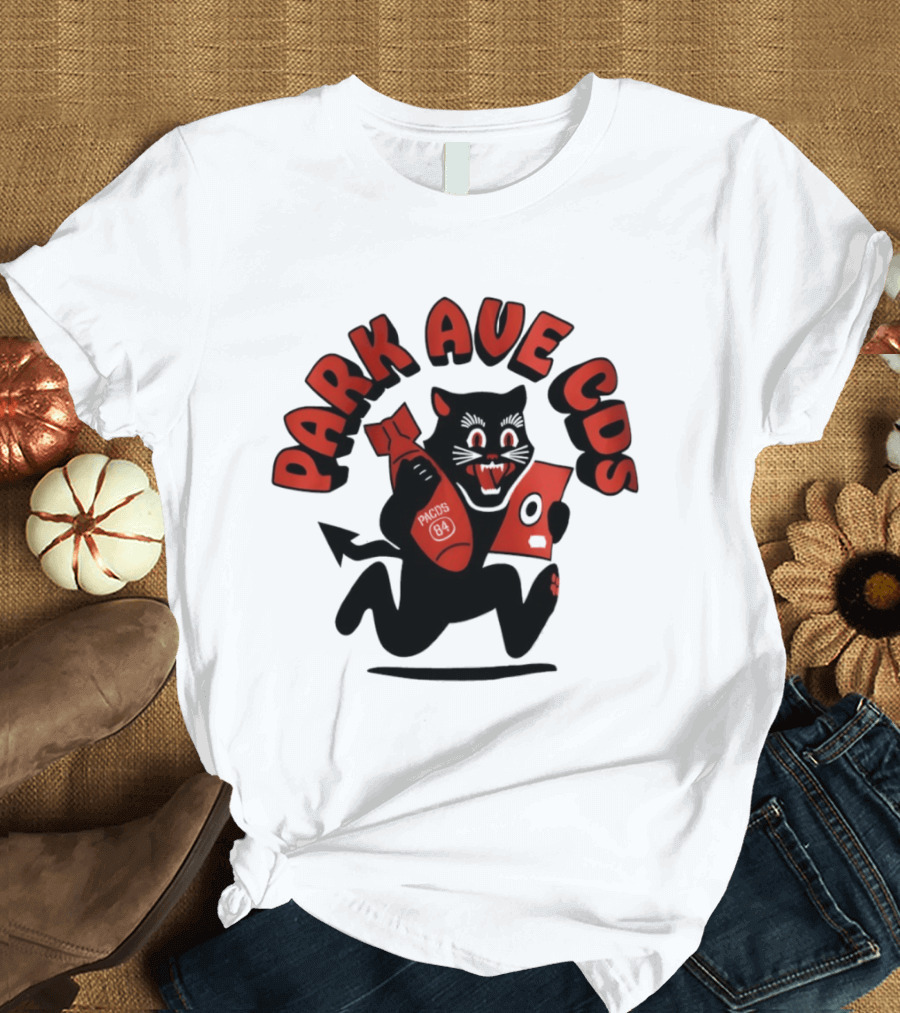 Park Ave CDS Black Cat Holding CD And Bomb T-Shirt