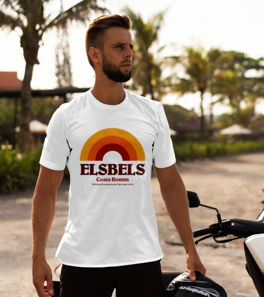 Elsbels Costa Bomm Oficina Española De Turismo 1978 Retro Rainbow T-Shirt