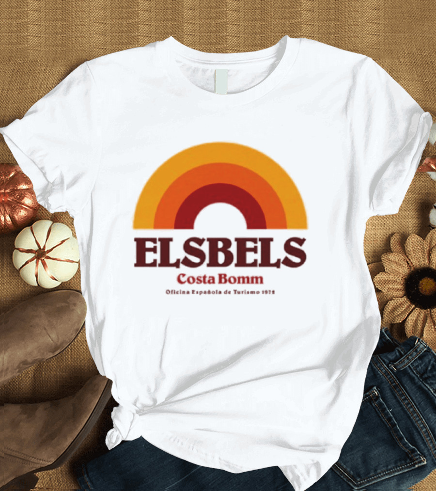Elsbels Costa Bomm Oficina Española De Turismo 1978 Retro Rainbow T-Shirt