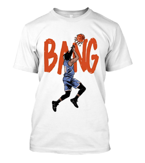 Immanuel Quickley New York Knicks Basketball Player Bang Flaming Shot T-Shirt