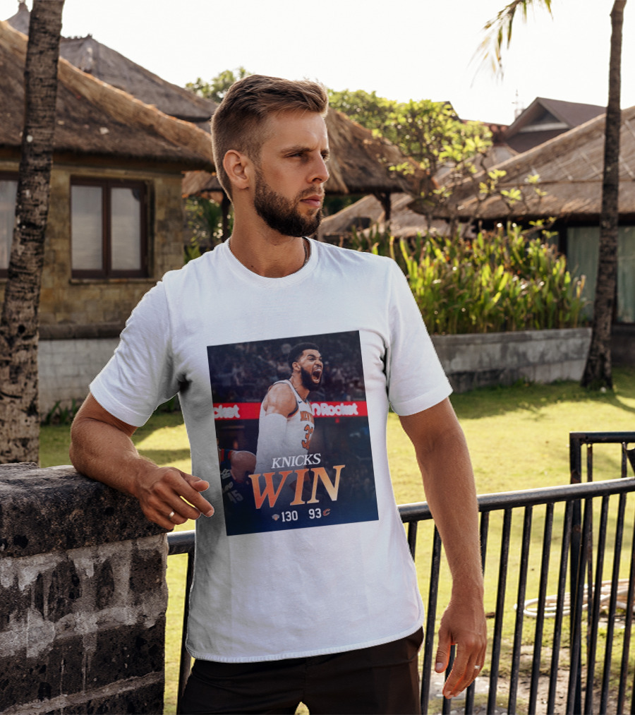 Knicks Win 130 93 Celebration Victory Over Cleveland Playoffs Sweep T-Shirt