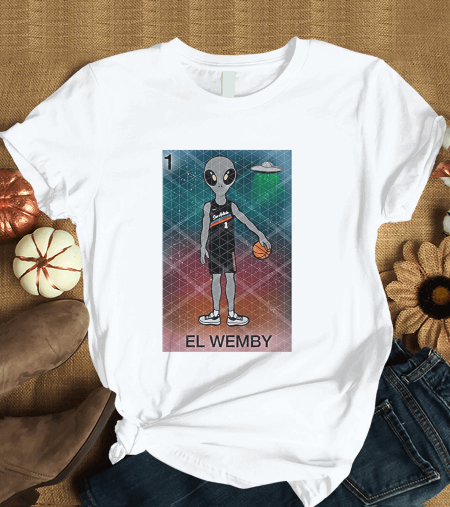 El Wemby San Antonio Spurs Alien UFO Basketball Victor Wembanyama 2026 T-Shirt