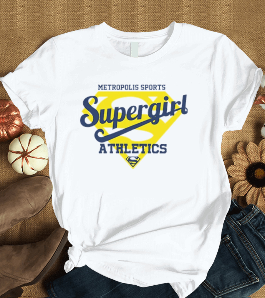Supergirl Athletics Metropolis Sports Iconic Yellow Shield T-Shirt