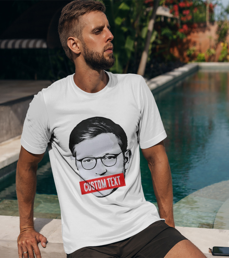 Mike Johnson Silenced Voice Custom Text Stencil T-Shirt