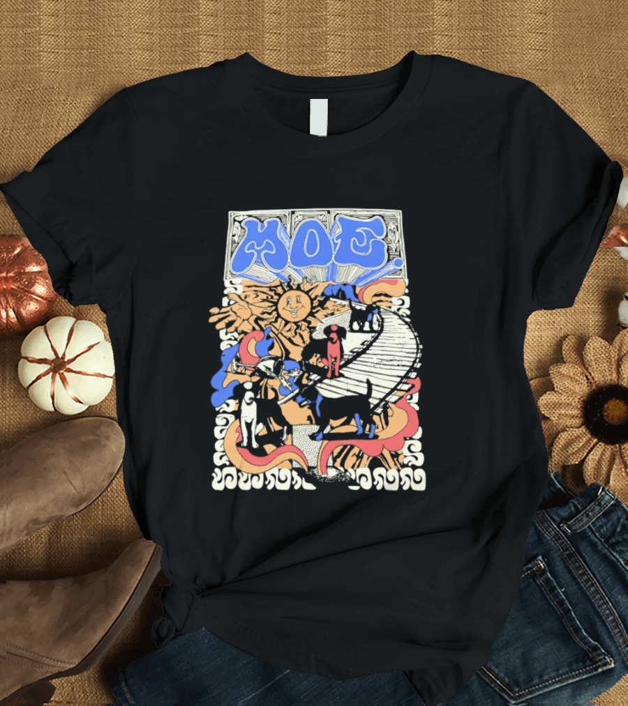 MOE Colorful Sun And Figures Pathway T-Shirt