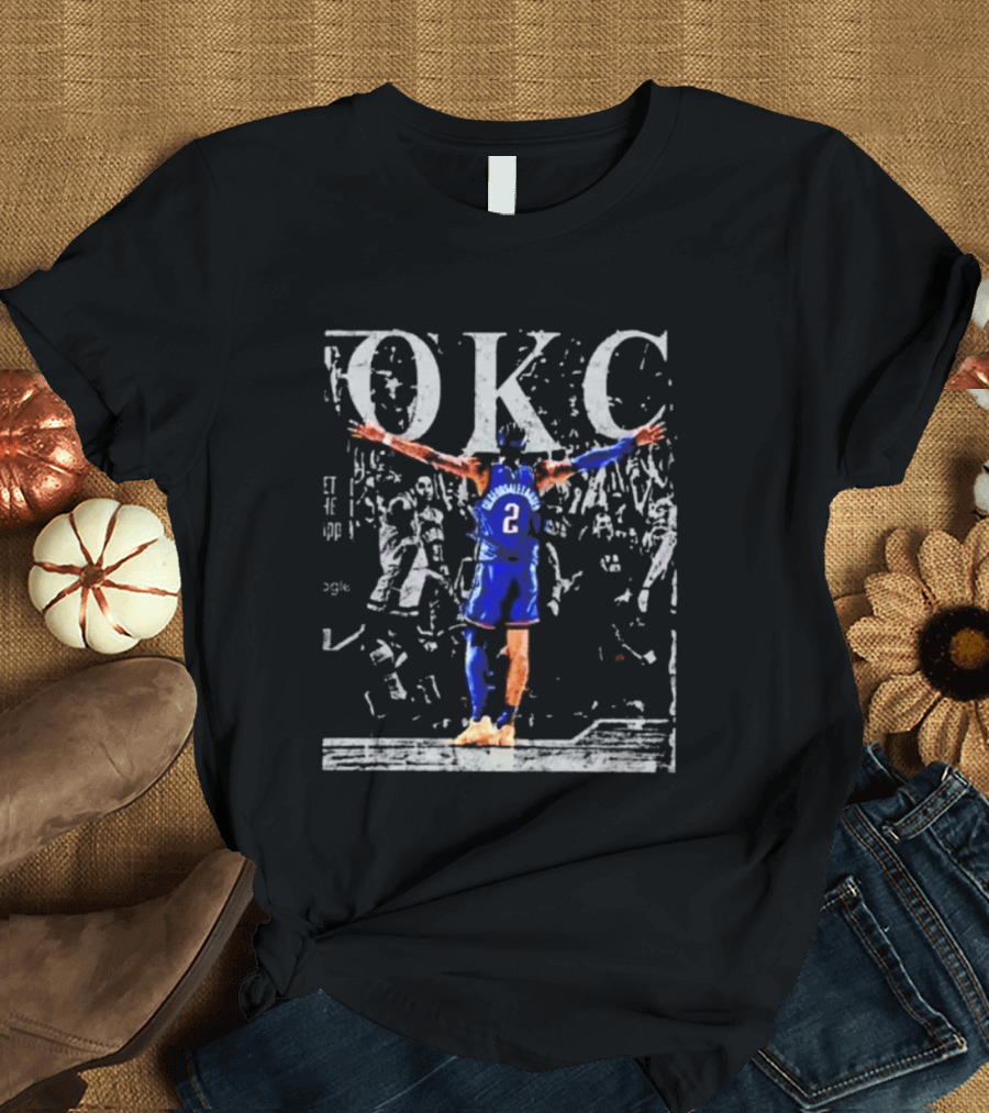 OKC Victory Pose Thunder Number 2 T-Shirt