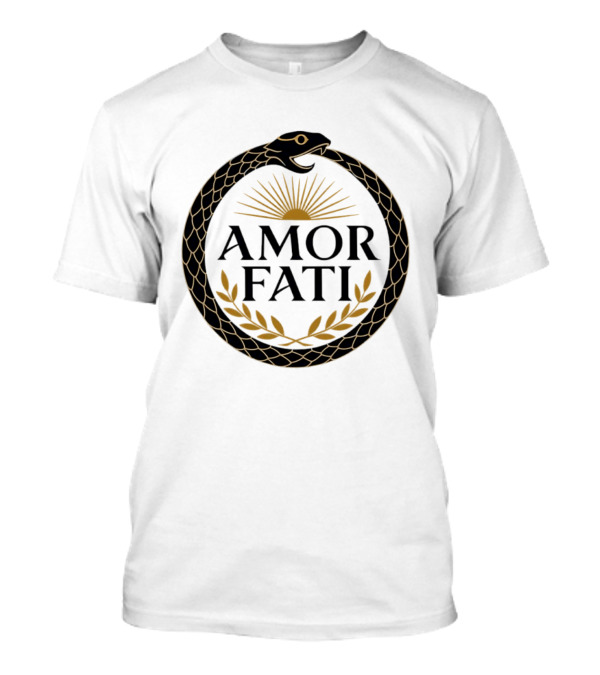 Amor Fati Ouroboros Snake Sun Rays Laurel Wreath T-Shirt