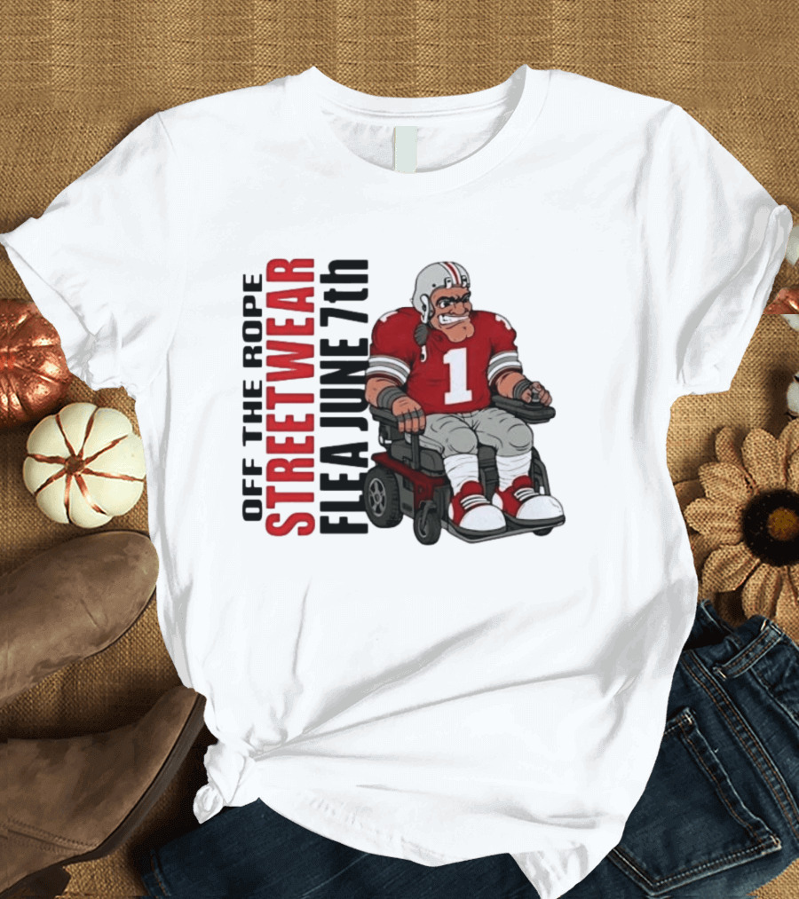 Off The Rope Streetwear Flea June 7th Football Player Wheelchair T-Shirt