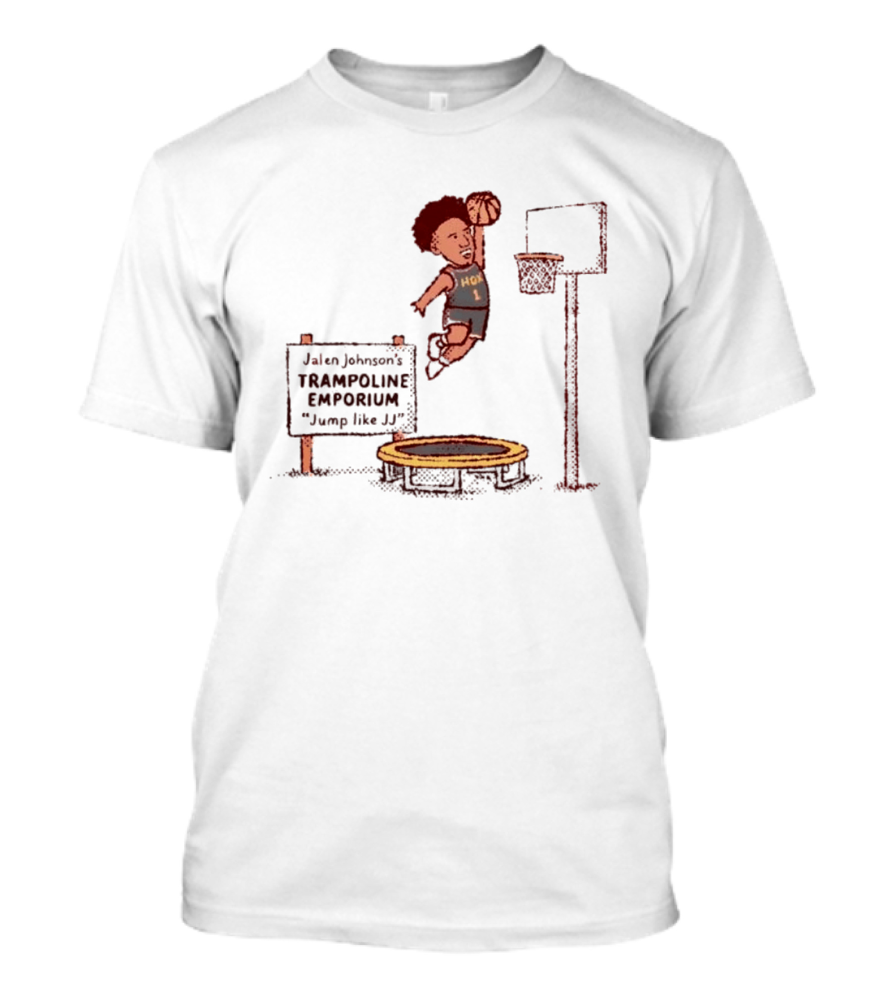 Jalen Johnson Trampoline Emporium Jump Like JJ Basketball Dunking HO1 T-Shirt