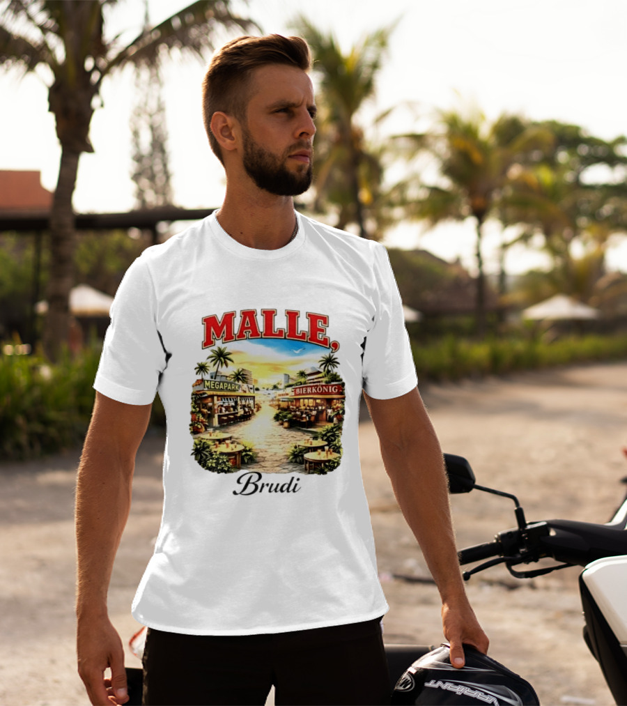Malle Brudi Megapark Bierkönig Island Vibes Tropical Scene T-Shirt
