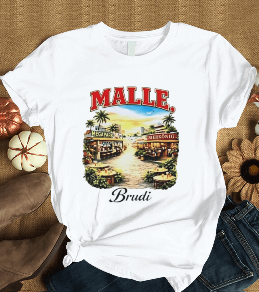 Malle Brudi Megapark Bierkönig Island Vibes Tropical Scene T-Shirt