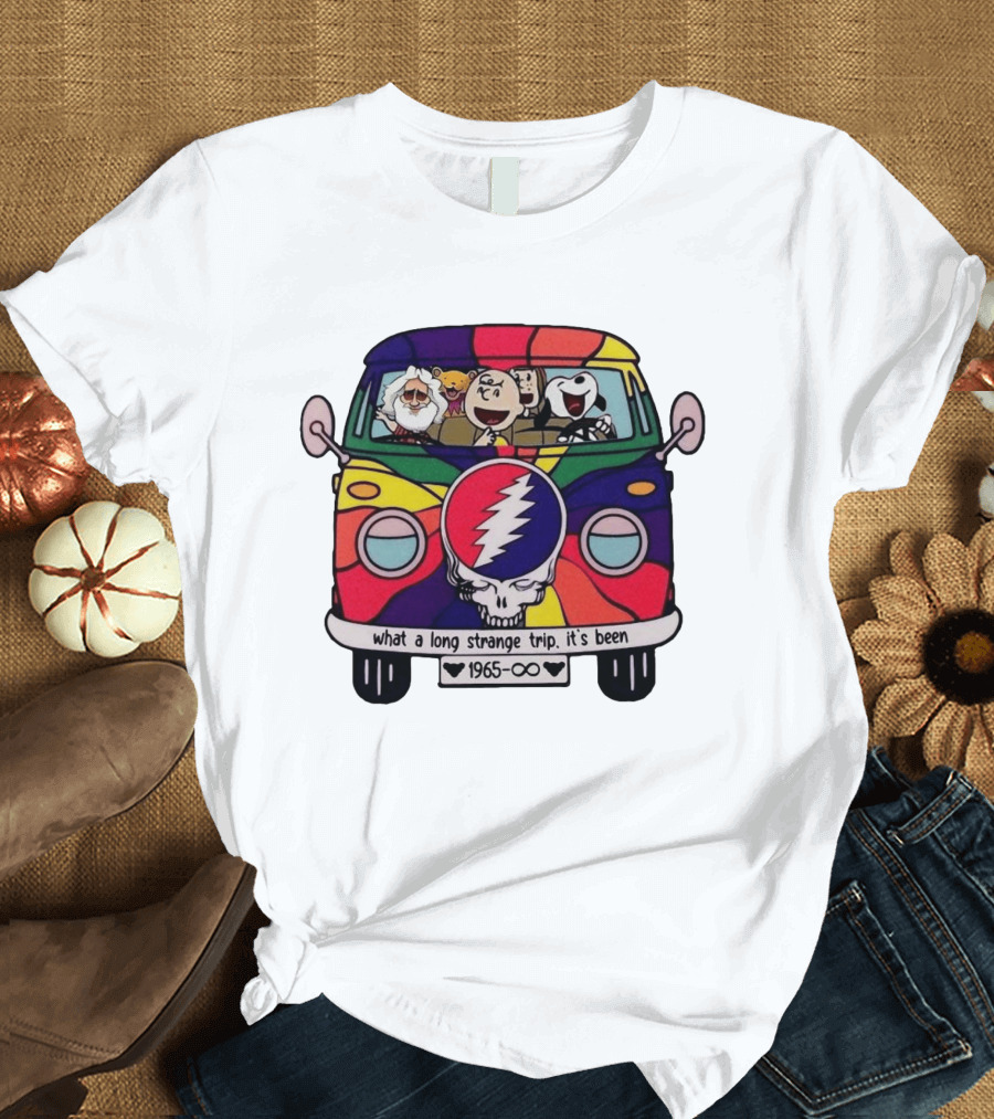 Snoopy Grateful Dead 1965 Psychedelic Bus What A Long Strange Trip It's Been T-Shirt