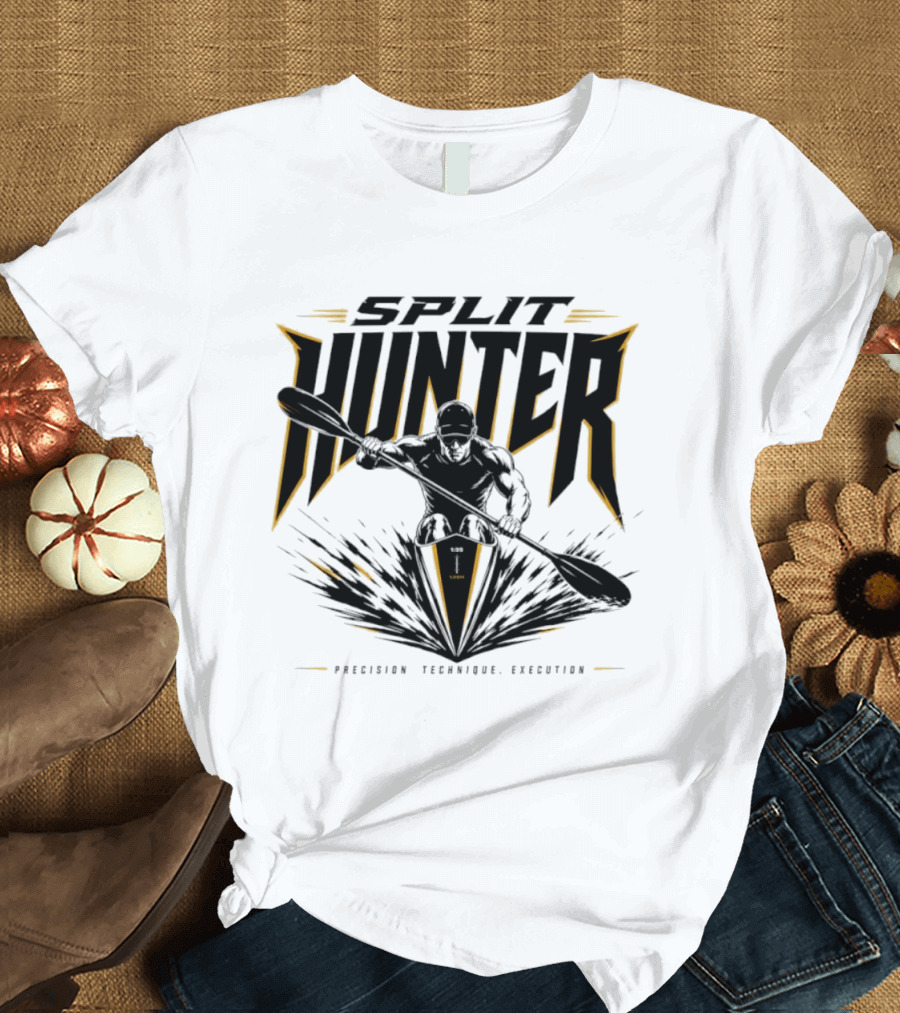 Split Hunter Kayaker Precision Technique Execution T-Shirt