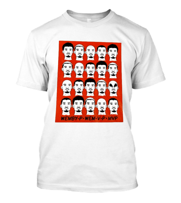 Victor Wembanyama Wemby P Wem V P MVP San Antonio Spurs Basketball Faces T-Shirt