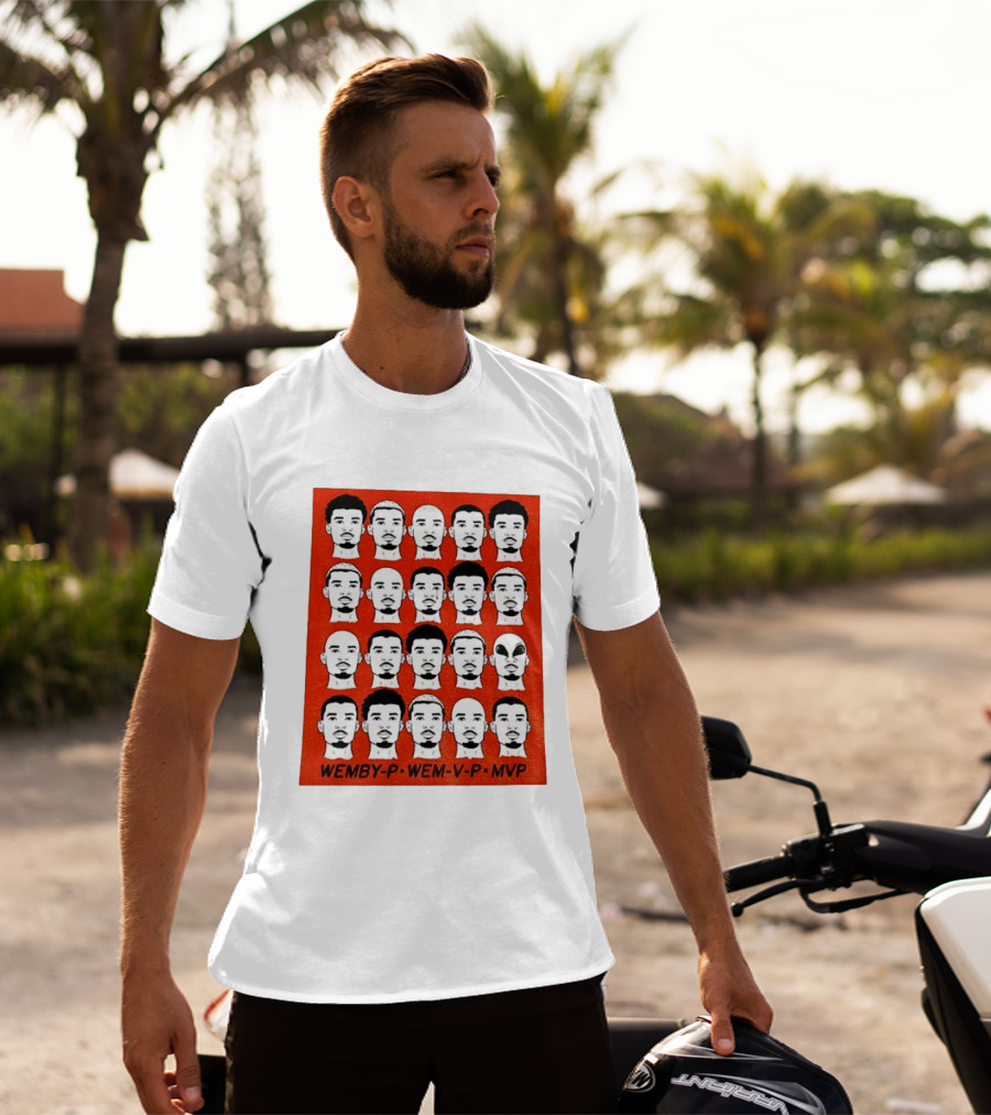Victor Wembanyama Wemby P Wem V P MVP San Antonio Spurs Basketball Faces T-Shirt