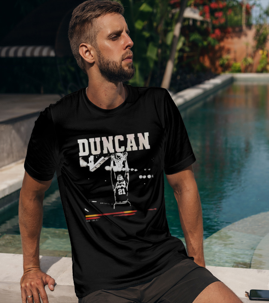 Tim Duncan Dunk Spurs Big Fundamental 21 T-Shirt