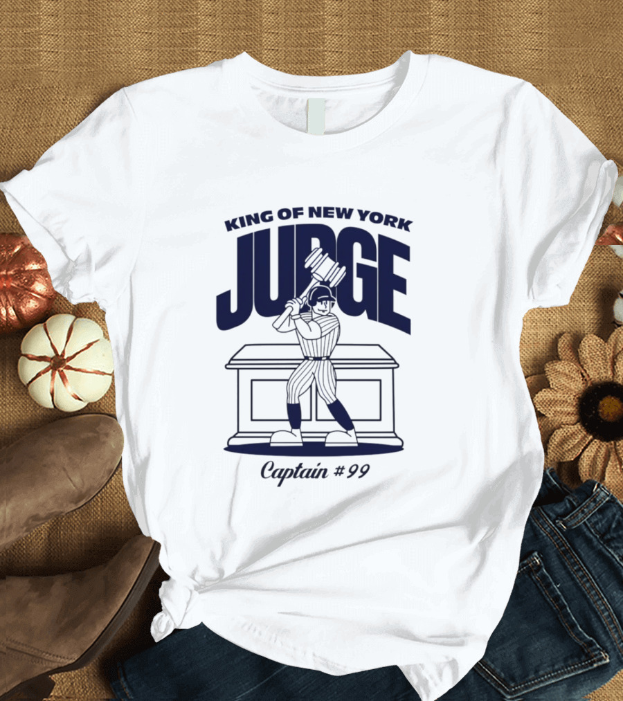 King Of New York Judge Captain #99 Toddler Yankees Superstar Cartoon T-Shirt
