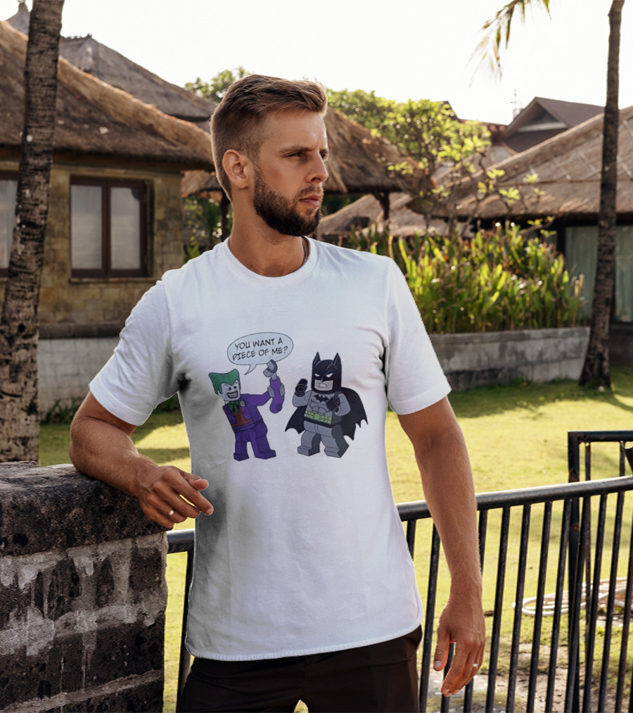 Lego Batman Vs Joker You Want A Piece Of Me Confrontation T-Shirt