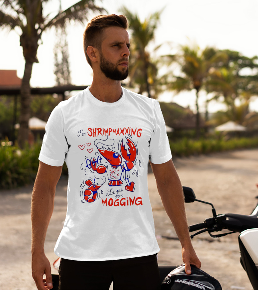 I'm Shrimpmaxxing Sue Me For Mogging Lobster Hearts T-Shirt