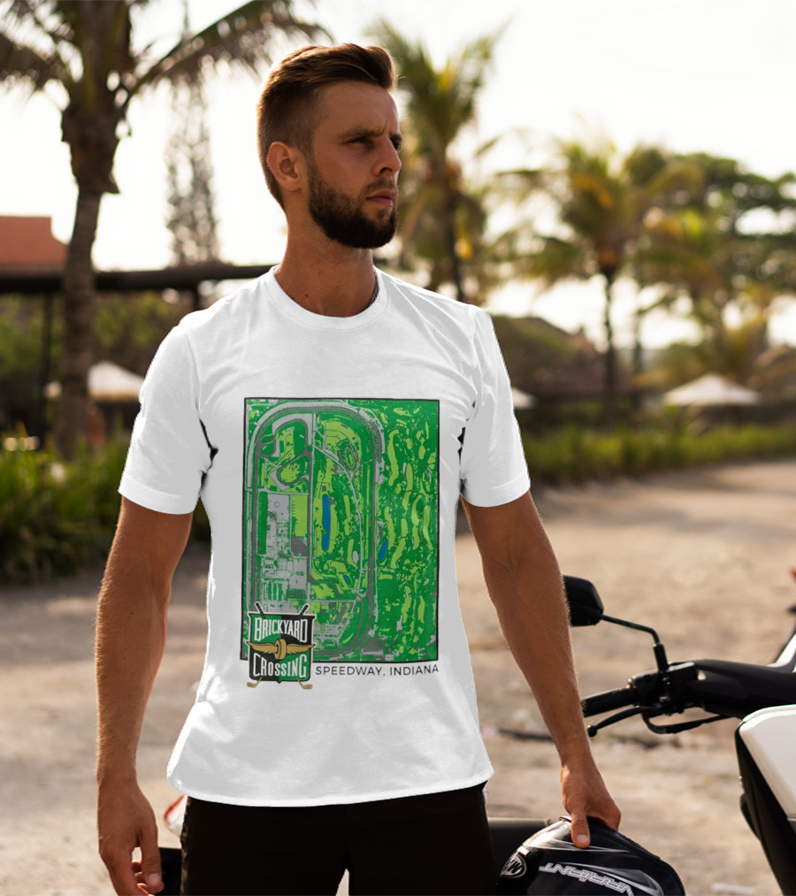 Brickyard Crossing Speedway Indiana Map Instant T-Shirt