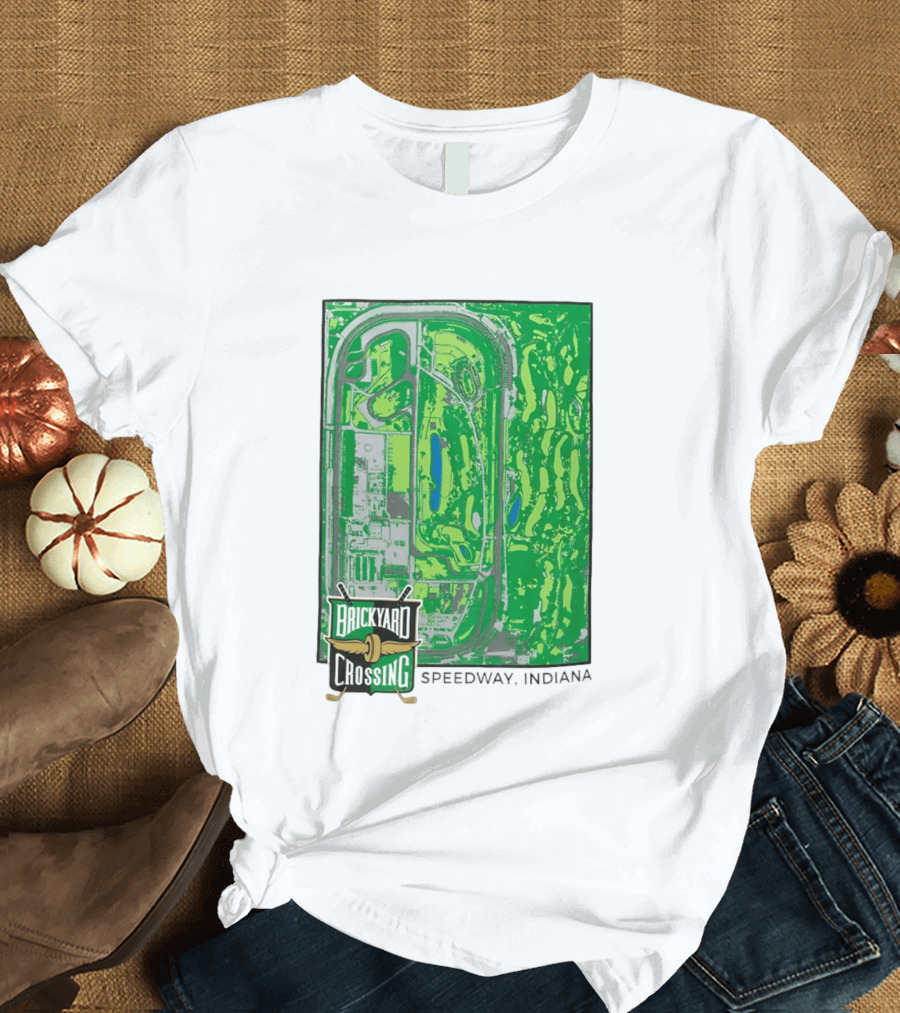 Brickyard Crossing Speedway Indiana Map Instant T-Shirt