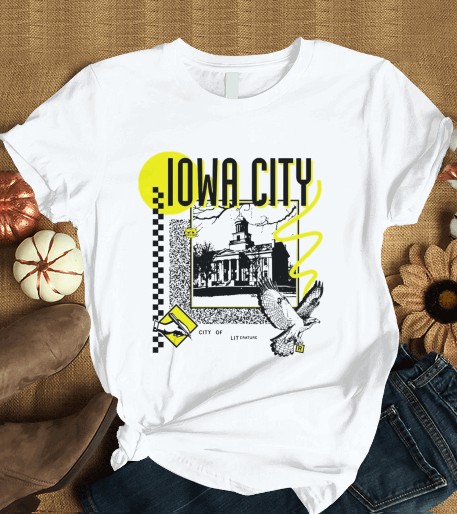 Iowa City University Old Capitol Literary Heritage Bird And Book T-Shirt