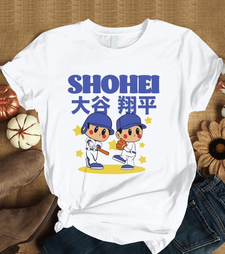 Shohei Ohtani Los Angeles Dodgers Superstar Cartoon Toddler T-Shirt