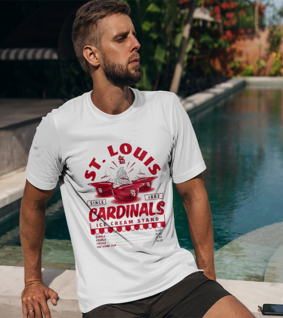 St. Louis Cardinals Ice Cream Stand Since 1882 Vintage Baseball T-Shirt