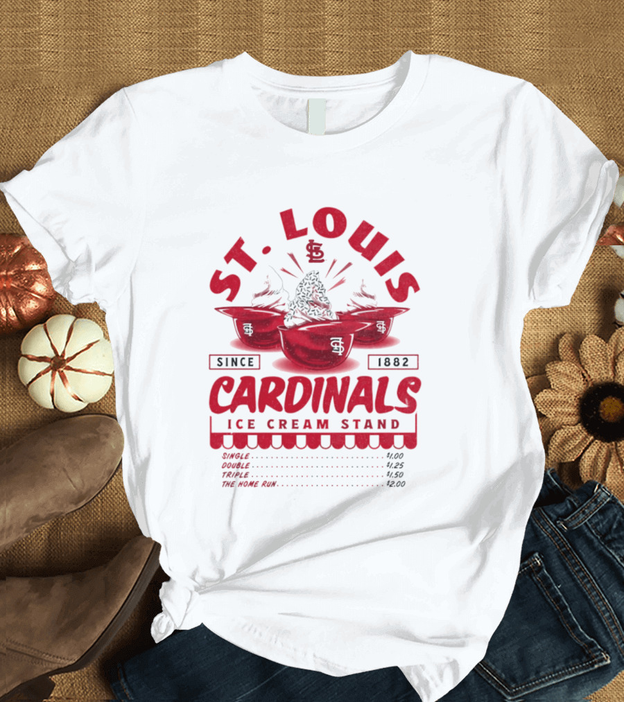 St. Louis Cardinals Ice Cream Stand Since 1882 Vintage Baseball T-Shirt
