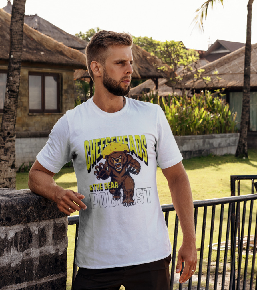 Cheeseheads And The Bear Podcast Bold Cheese Hat Grizzly T-Shirt