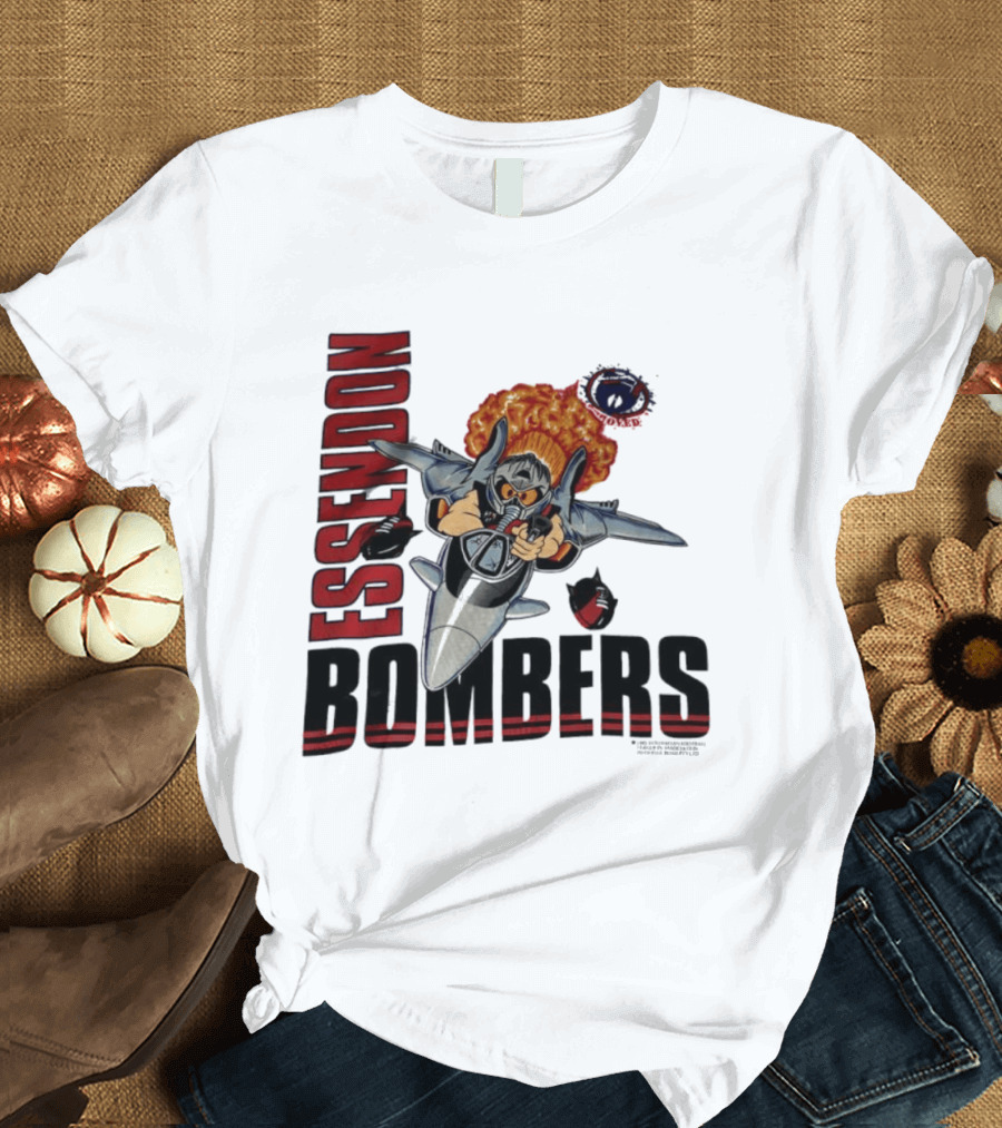 Essendon Bombers Fighter Jet Character Vintage 1992 T-Shirt